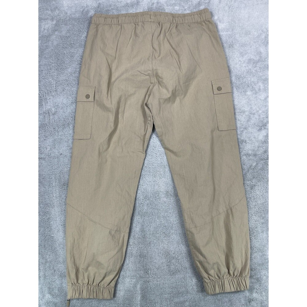 Sacre Pants Men's XL Tan Cargo Pockets Tapered Leg Logo Drawstring Ankle Zip - Picture 7 of 11